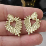 AROS MAXI CORAZÓN CALADO ORO