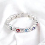 ANILLO OJITOS COLORES SILVER