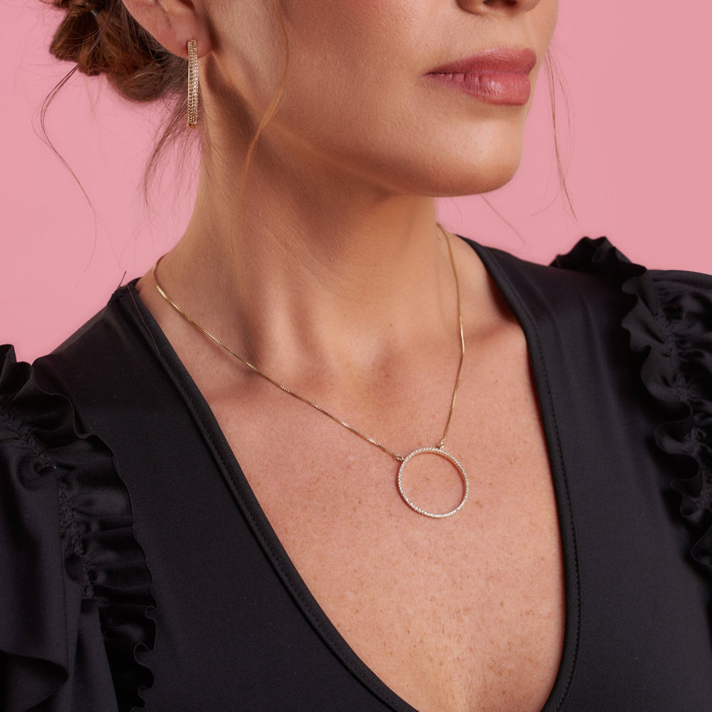 COLLAR CIRCULO CIRCONES ORO