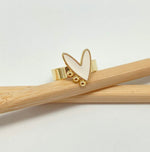 ANILLO ESMALTADO BLANCO PELOTITAS GOLD