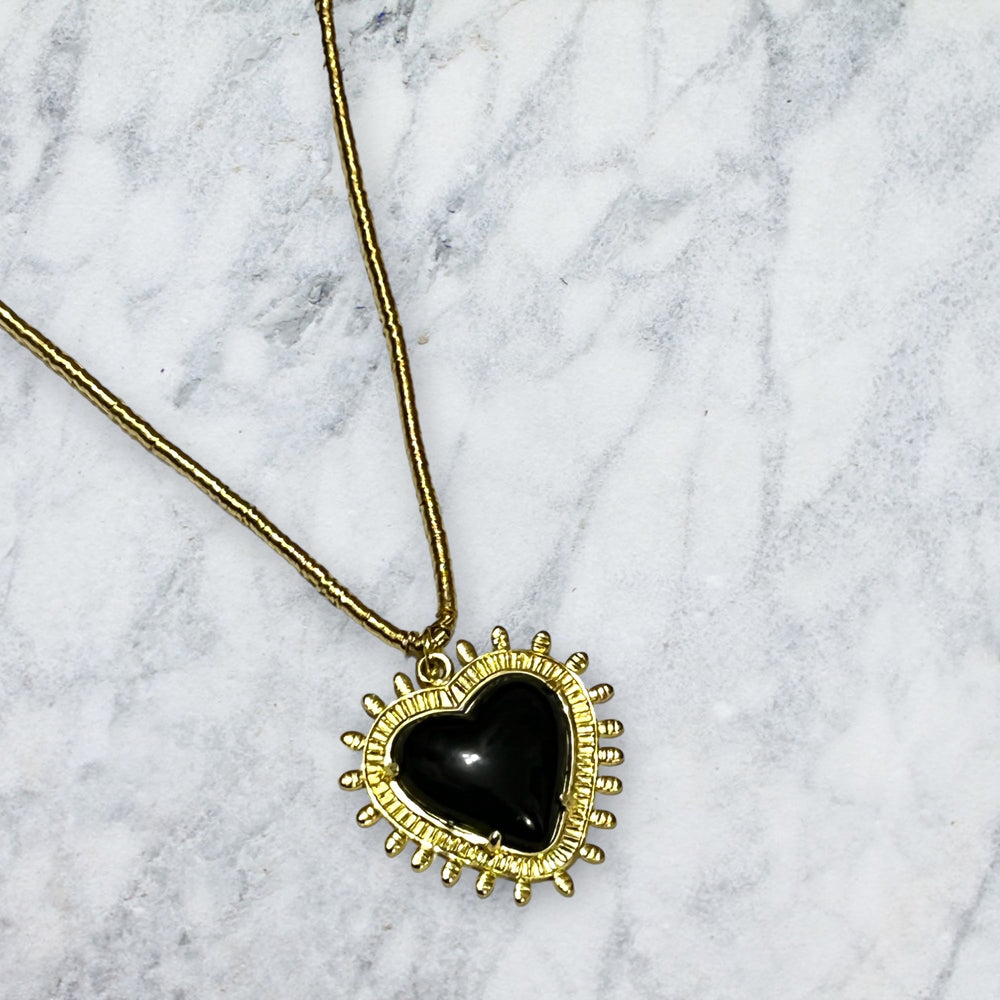 Collar Argolla Black Heart