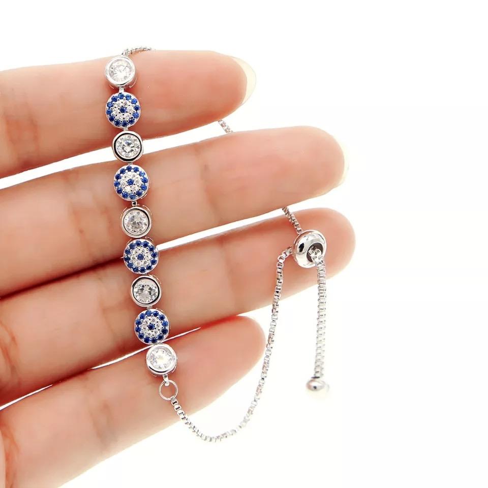 PULSERA FULL LUCKY EYE PLATA
