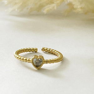 Anillo pelotitas cristal Gold