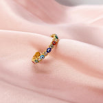 Anillo Ojitos Colores Gold