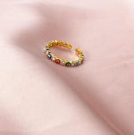 Anillo Ojitos Colores Gold